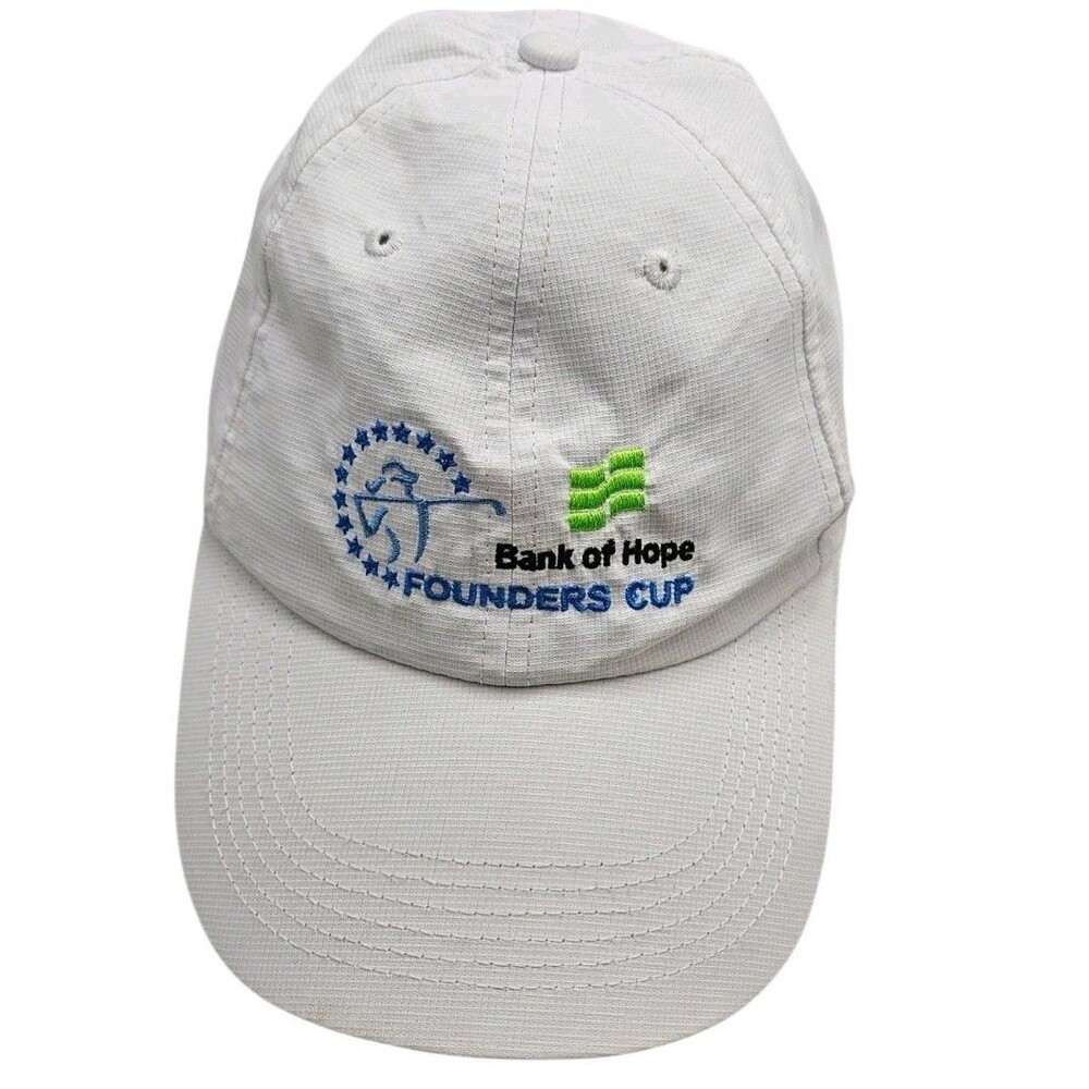 Bank Of Hope Founders Cup Golf Hat Cap White Strapback LPGA Light Dad Packable